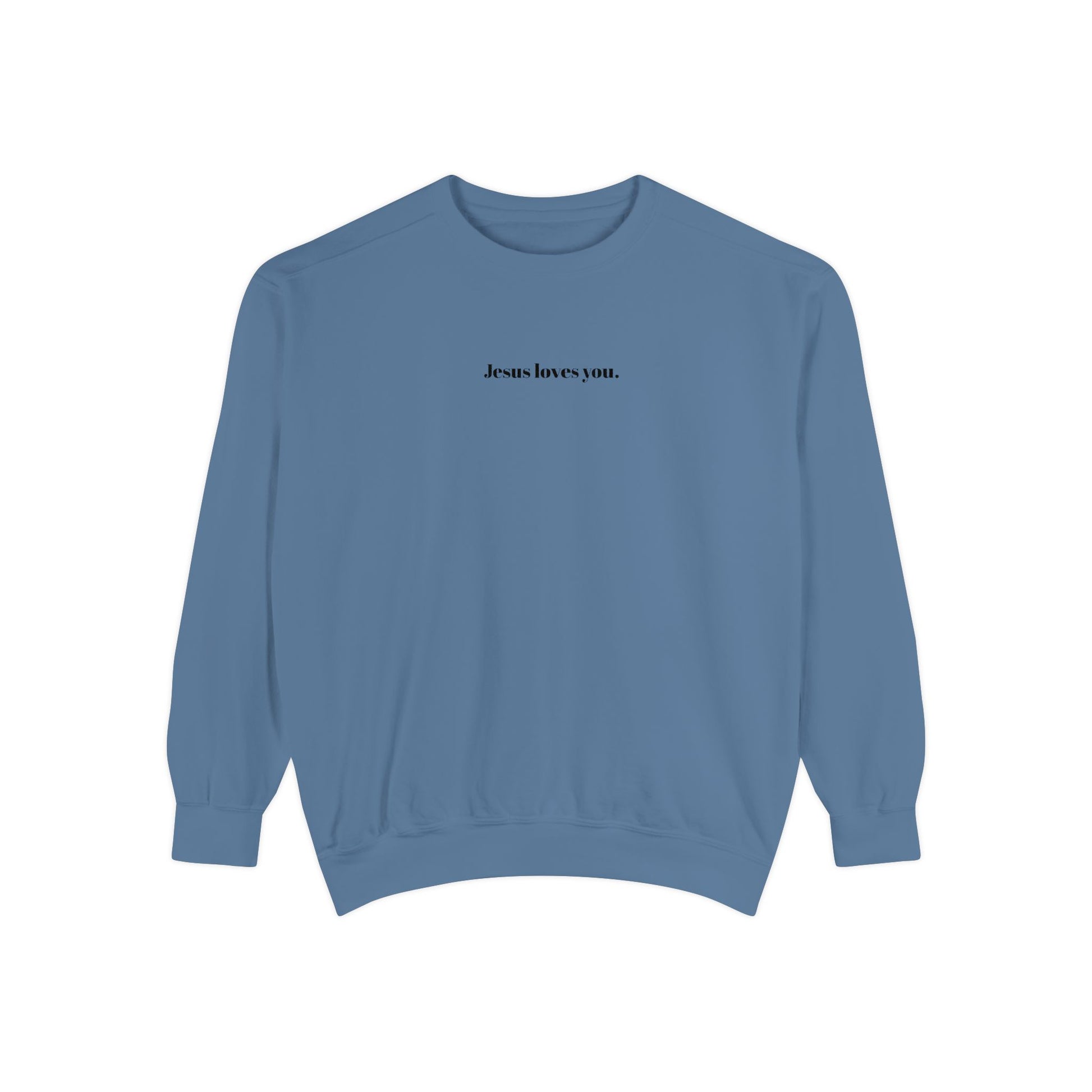 "Jesus Loves You" Embroidered Sweater
