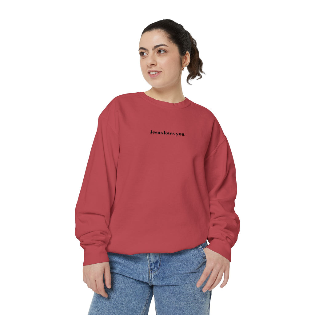 "Jesus Loves You" Embroidered Sweater