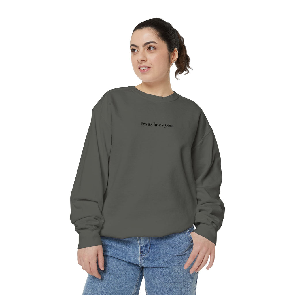 "Jesus Loves You" Embroidered Sweater