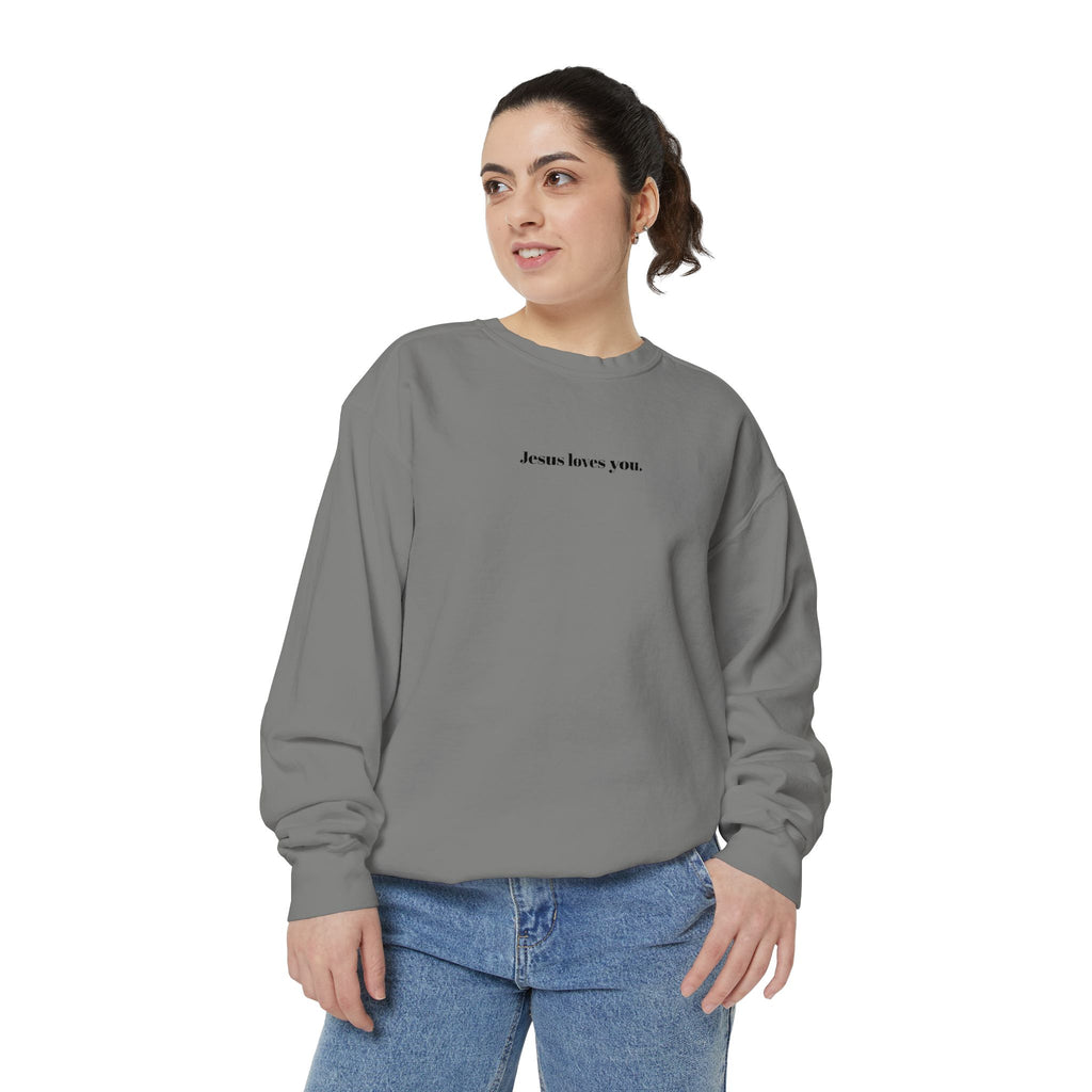 "Jesus Loves You" Embroidered Sweater