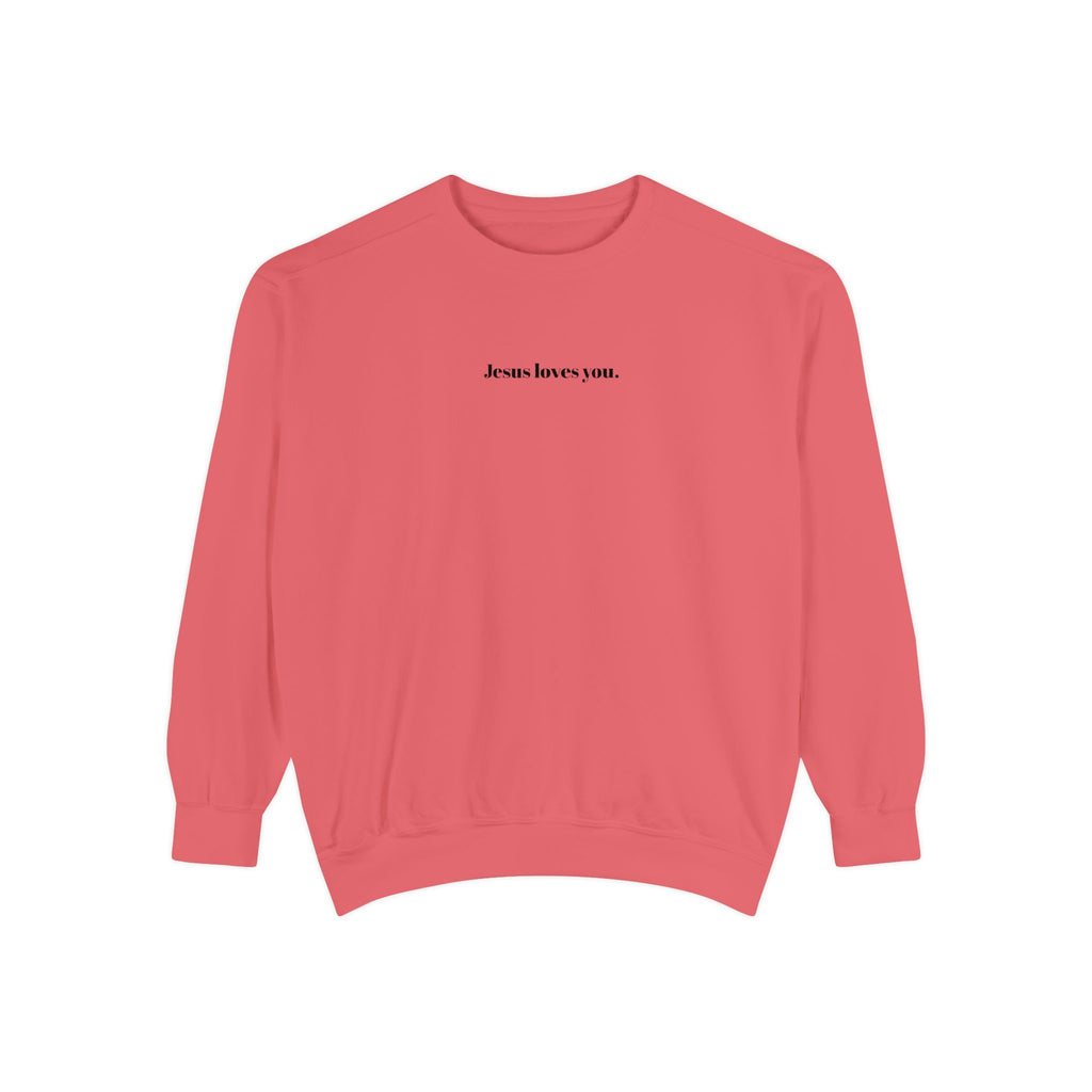 "Jesus Loves You" Embroidered Sweater