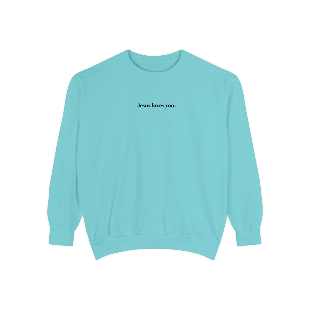 "Jesus Loves You" Embroidered Sweater