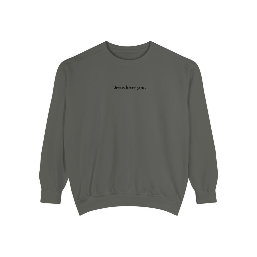 "Jesus Loves You" Embroidered Sweater