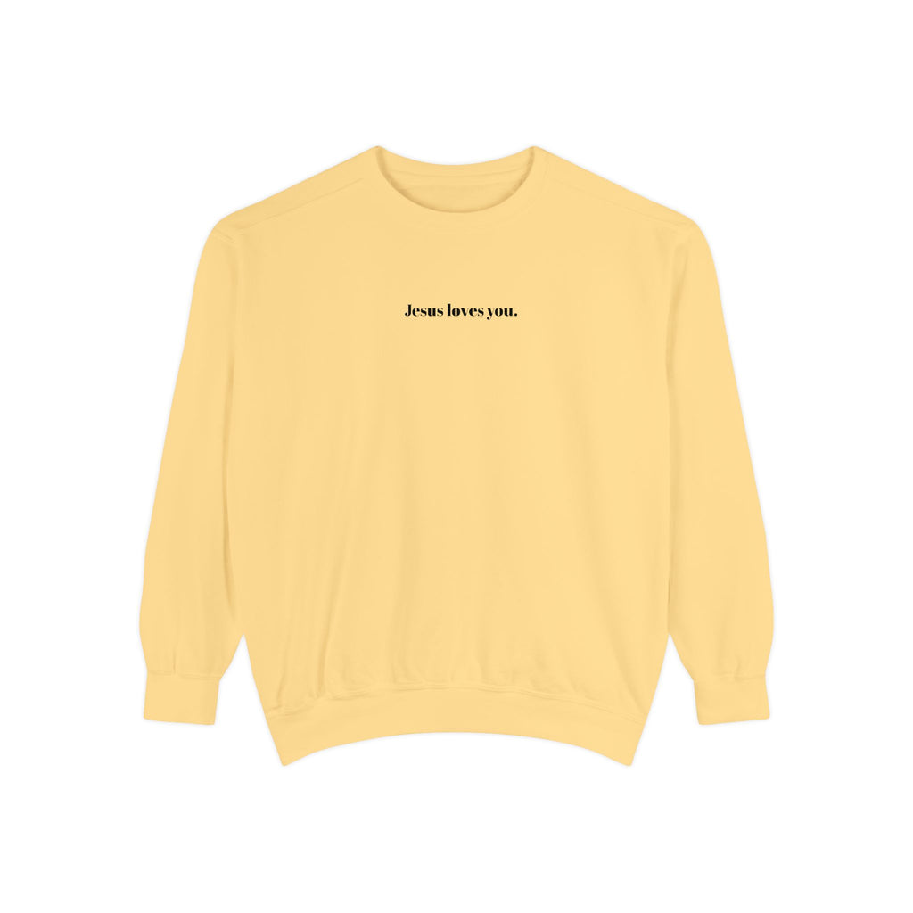"Jesus Loves You" Embroidered Sweater