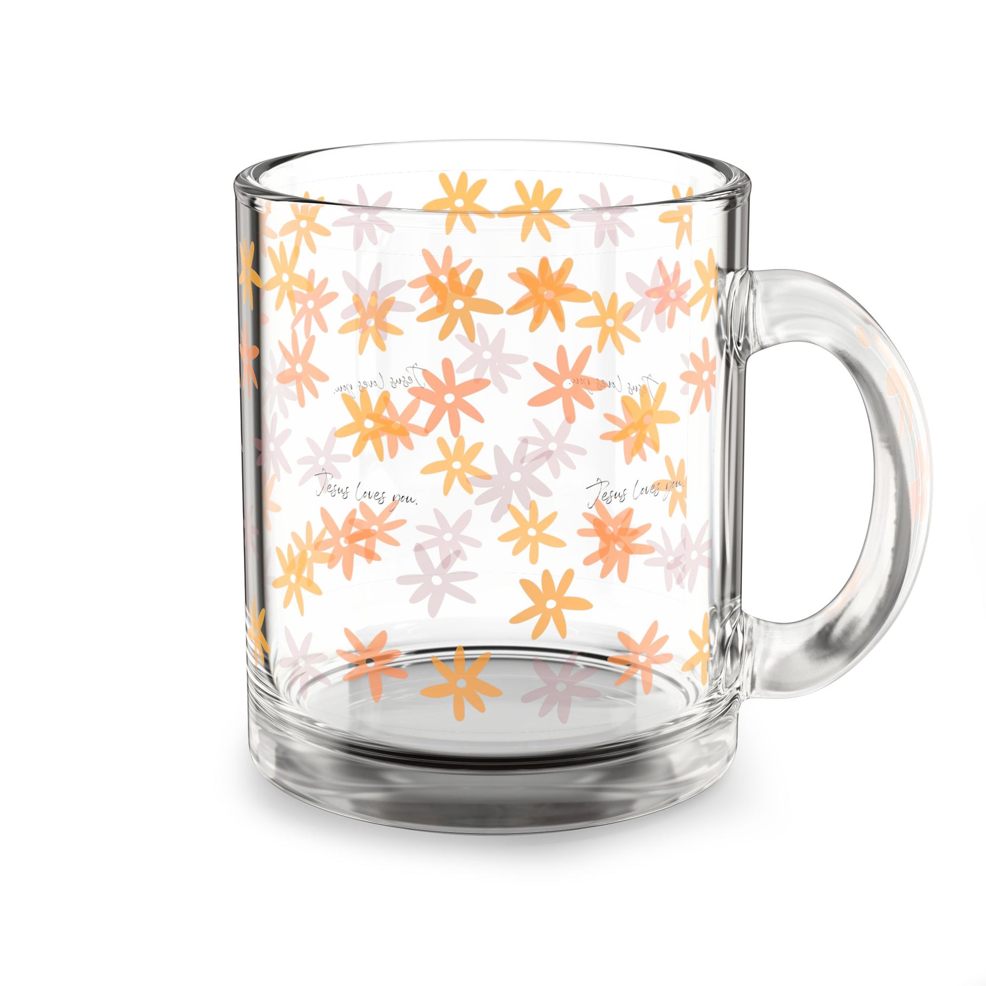 Jesus Loves You Floral Mug