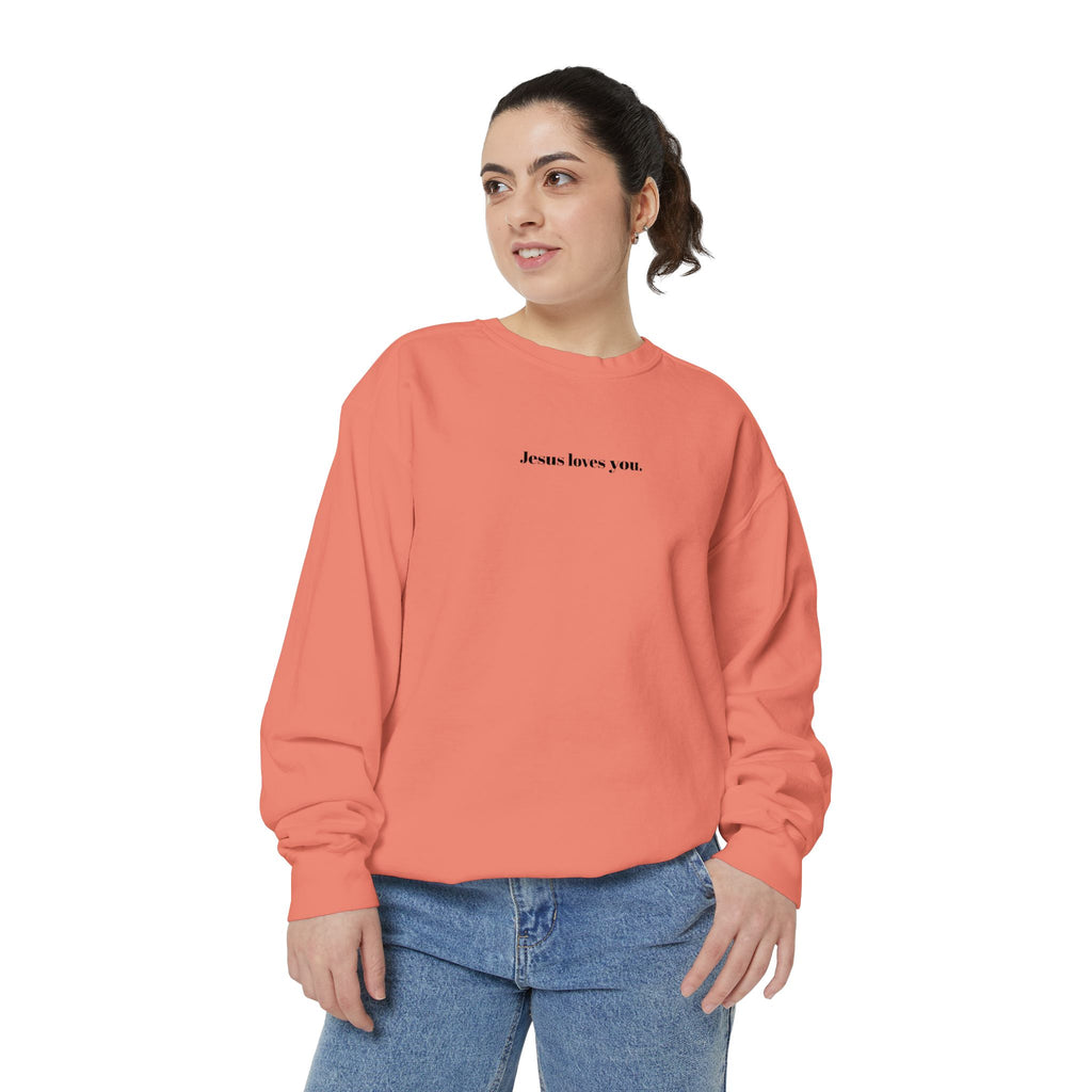 "Jesus Loves You" Embroidered Sweater