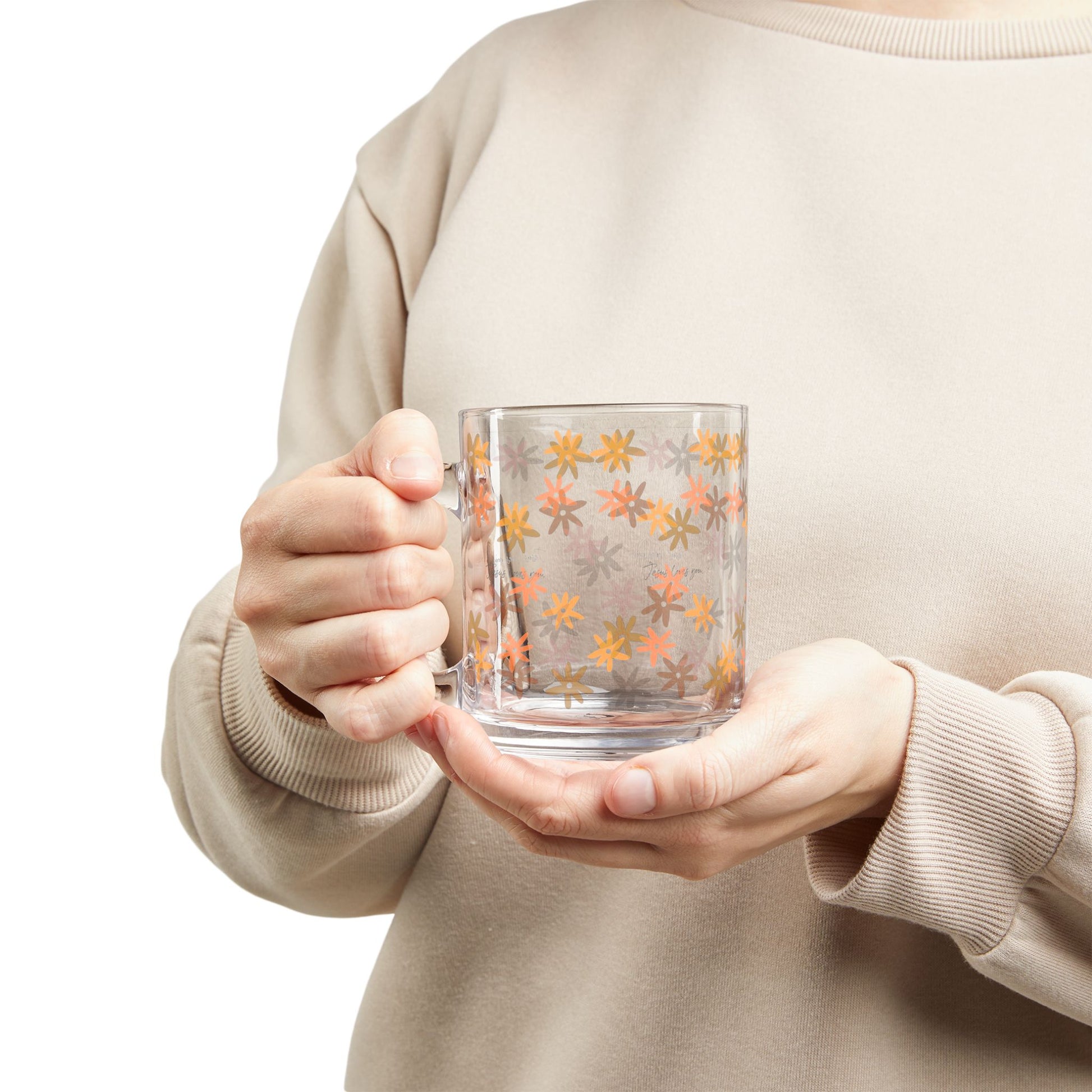 Jesus Loves You Floral Mug