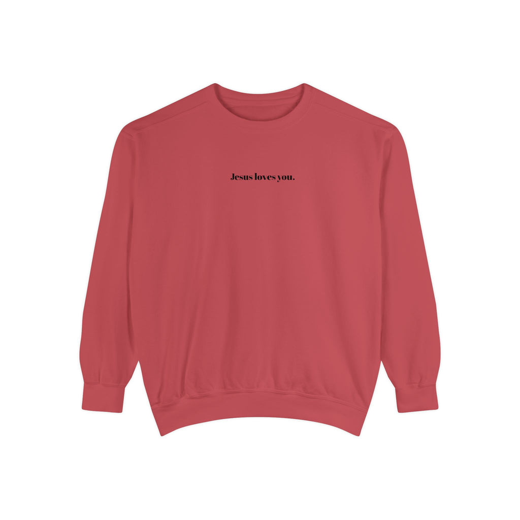 "Jesus Loves You" Embroidered Sweater