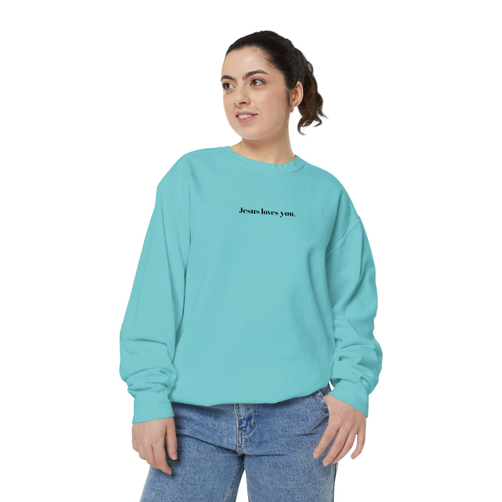 "Jesus Loves You" Embroidered Sweater