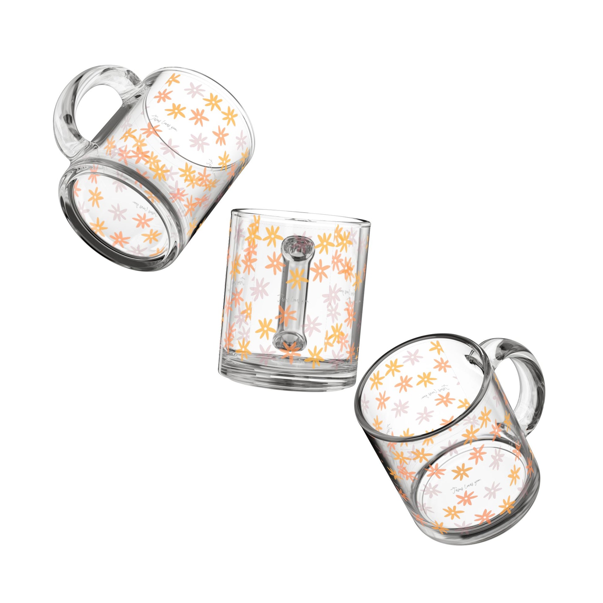 Jesus Loves You Floral Mug