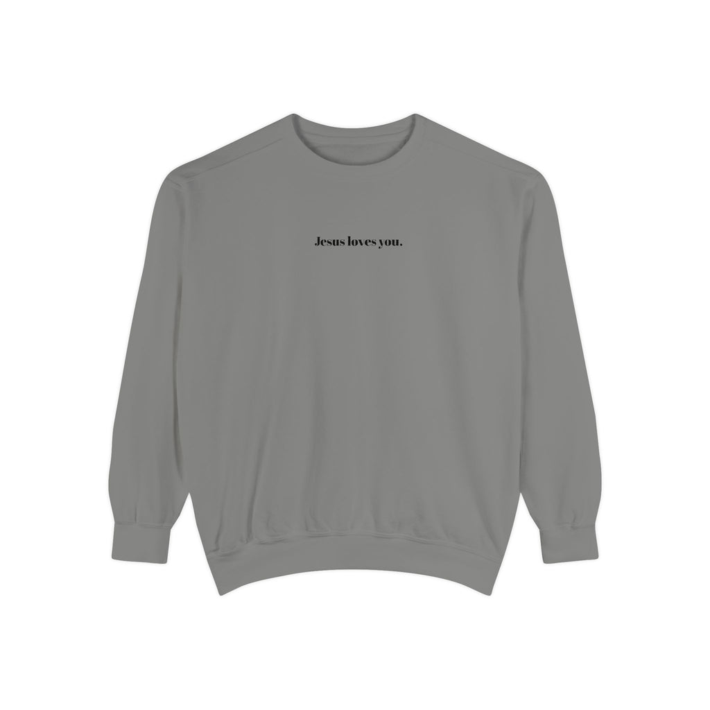 "Jesus Loves You" Embroidered Sweater