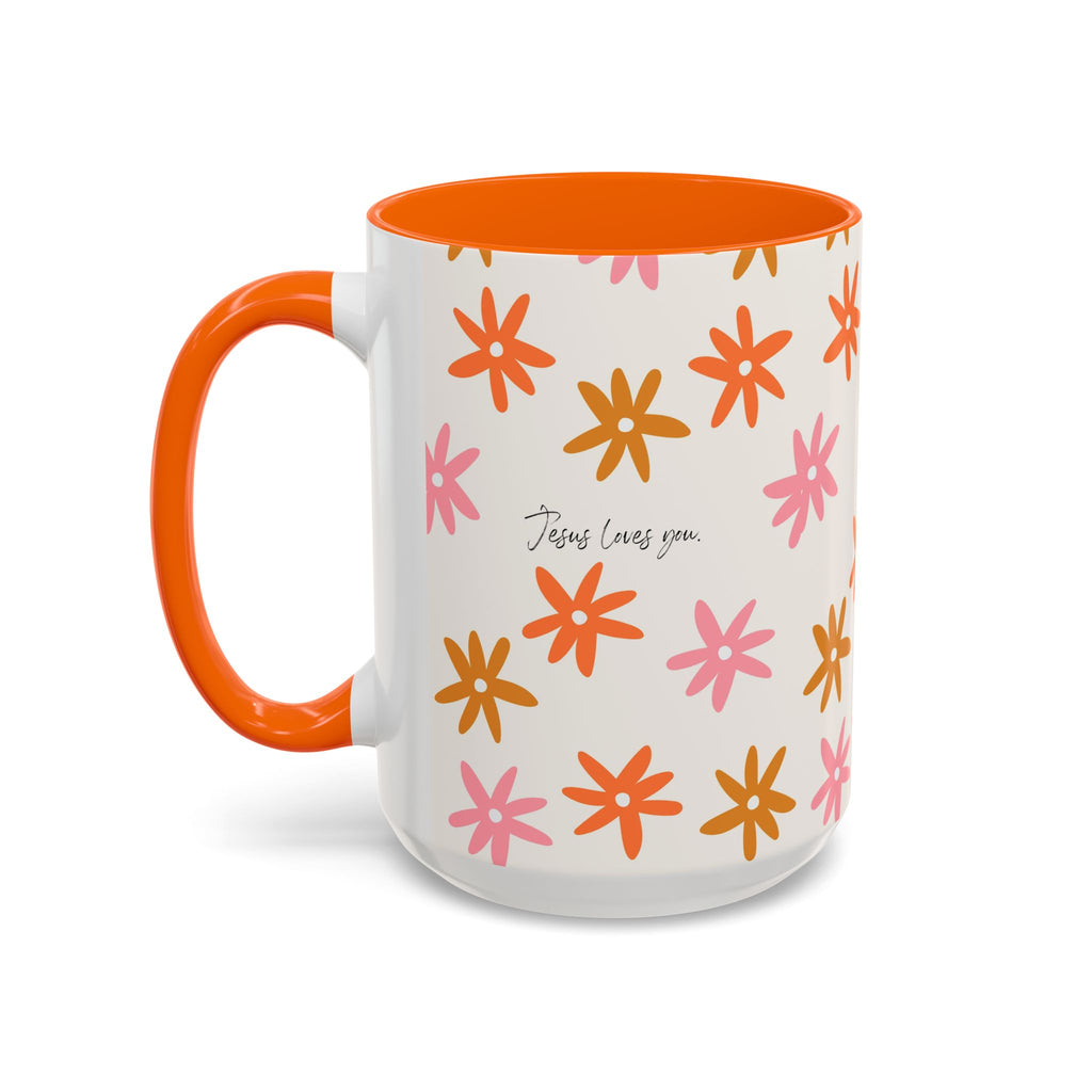 Floral "Jesus Loves You " Coffee Mug
