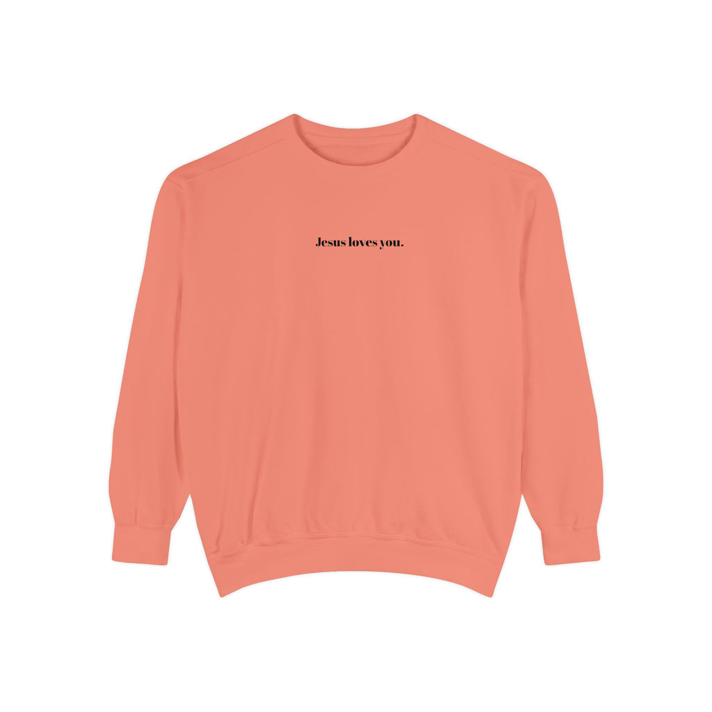 "Jesus Loves You" Embroidered Sweater