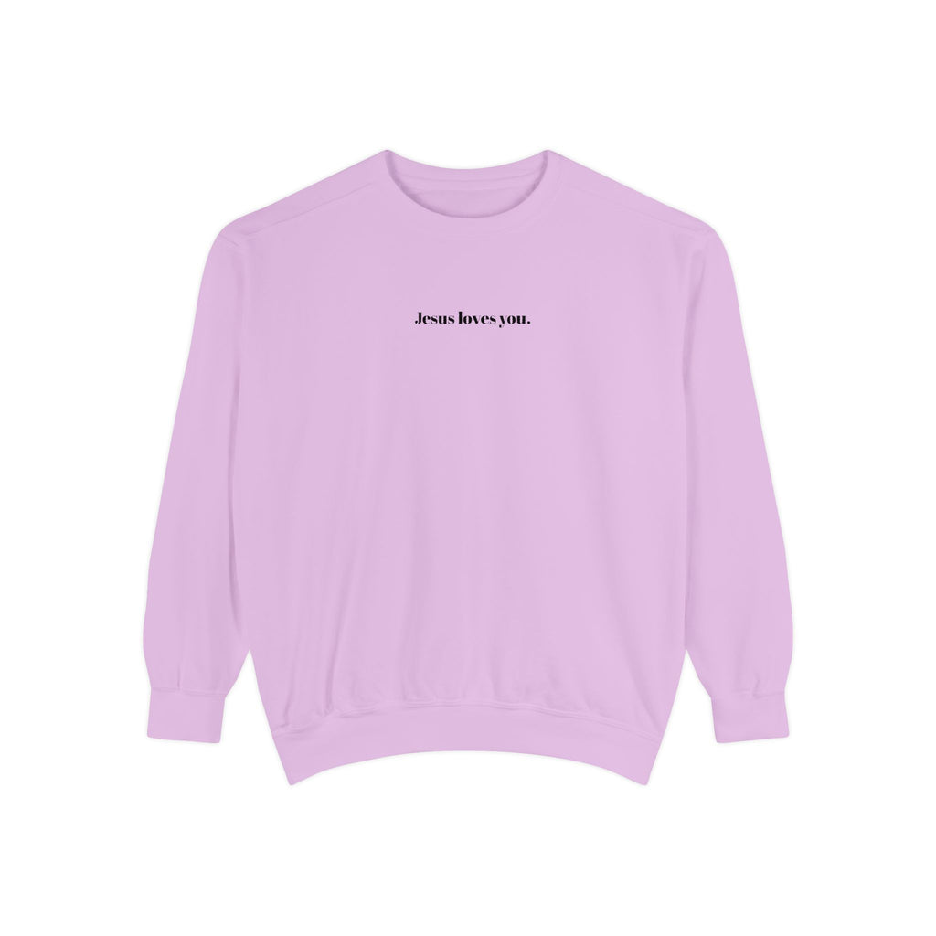 "Jesus Loves You" Embroidered Sweater